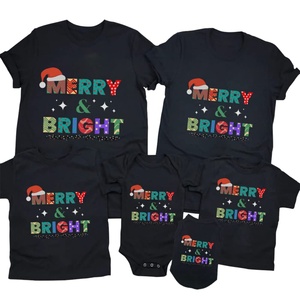 Camisetas Navideñas Extra Grandes con Estampado Alegre para Familias y Conjuntos de Padres e Hijos, Manga Corta - Product Image 5