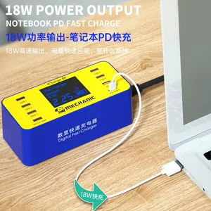 Cơ Khí Sạc 6M 8M 3.0 USB 6-Port 8-Port Thông Minh Hiển Thị Kỹ Thuật Số Sạc Nhanh Cho Điện Thoại iPad Mac Đa-Cổng Sạc - Product Image 6