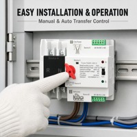 Interrupteur de transfert de puissance automatique/manuel double CNFLY 2P 3P 4P 63A 100A 125A 220V 110V ATS Cuivre 10kA IEC60947-6-1