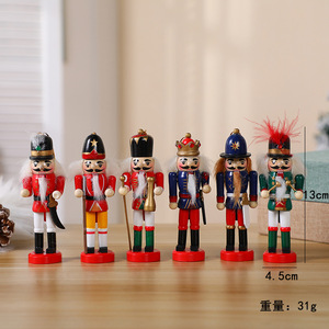 Conjunto de adornos navideños de <span class=keywords><strong>Cascanueces</strong></span>, decoraciones colgantes de <span class=keywords><strong>Cascanueces</strong></span> de madera para árbol de Navidad, figuras de títeres, juguetes, regalos - Product Image 3