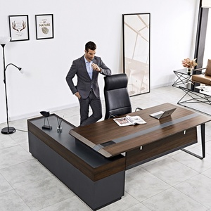 Factory Direct Wholesale Modern Boss Factory Model Executive Office <b>Desk</b> Patented Design MDF Furniture for School Use - Product Image 1
