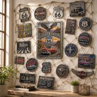 Plaque en aluminium personnalisée pour chien de race Golden Retriever, en relief 3D, décoration murale vintage pour la maison, vente en gros, OEM
