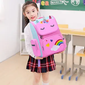 2023 Korean Children's High quality waterproof backpack with cartoon pattern Student's Comfortable shoulder strap School Bag