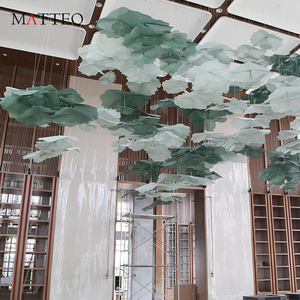 Personnalisation de style moderne <span class=keywords><strong>lustre</strong></span> LED suspendu au plafond <span class=keywords><strong>vert</strong></span> de luxe pour l'intérieur du musée d'art salle à manger en verre - Product Image 1