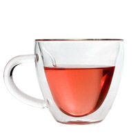 150ml Tasses à café esthétiques Tasse en verre à double paroi Tasses à thé Verres à liqueur Tasses en forme de coeur avec poignée