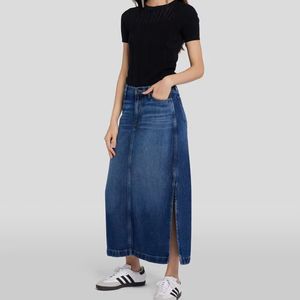 Simple Design Style <strong>Frilly</strong> Slit Multicolor Denim <strong>Skirt</strong> for Women - Product Image 5