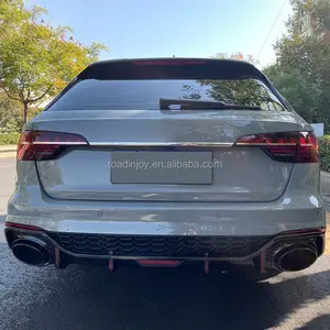 Body Kit For Audi A4 Avant 2020-2022 Modified To RS4 Include Front And Rear Bumper Assembly With Grille Rear Diffuser Tail Pipes