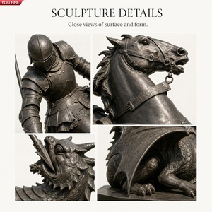 YOUFINE Statue équestre grandeur nature en bronze du Chevalier Saint George et du <span class=keywords><strong>Dragon</strong></span> pour la décoration des places publiques extérieures - Product Image 2