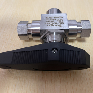 Robinet à bille en acier inoxydable 316, 6000 psi, 2 positions, 3 voies, joint PCTFE, poignée manuelle, 1/4 NPT - Product Image 3