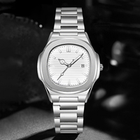 LP62 Montres à quartz de luxe pour hommes, vente en gros, 4 pièces, montre-bracelet pour homme, bracelet, collier croix, bague, ensembles cadeaux sans boîte