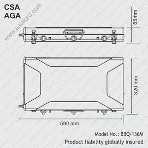 Estufa de <span class=keywords><strong>gas</strong></span> <span class=keywords><strong>para</strong></span> acampar con tostador, BBQ-136M-PT40, tres quemadores - Product Image 6