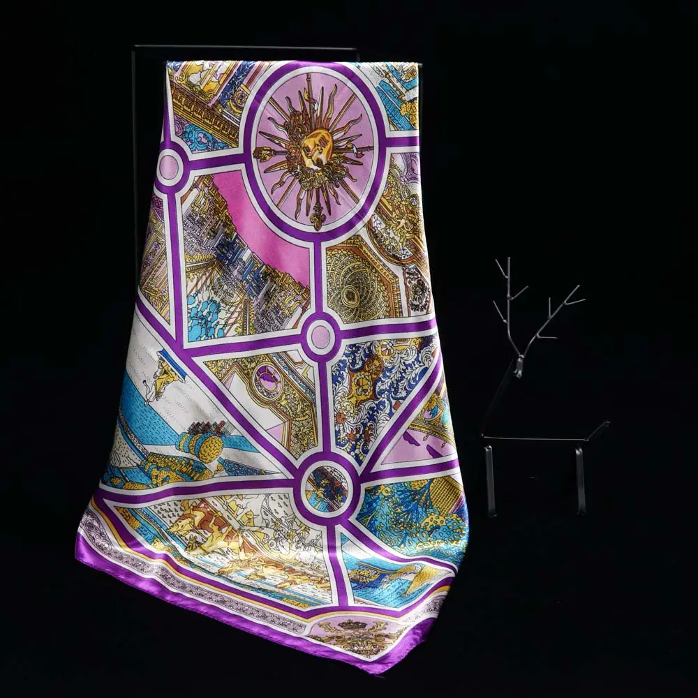 Free Sample Wholesale Delivery Fastly Custom Scarf Hijab Silk Scarf China for Four Seasons