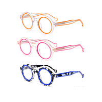 Belle Acétate Stratifié Rond Rétro Femmes En Gros Optique Cadres Fabricant CH3215