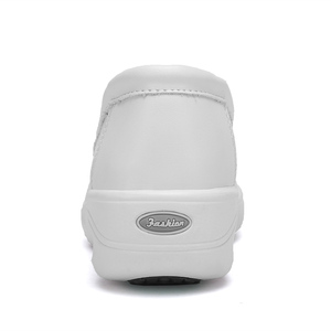 Comode <span class=keywords><strong>Scarpe</strong></span> da Infermiere in Pelle di Vacchetta Antiscivolo Bianche con Fascia Elastica e Cuscino d'Aria - Product Image 6