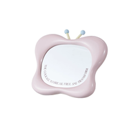 Miroir de maquillage portable de haute qualité, miroir de bureau mignon avec nœud pour étudiants, dortoir, maison