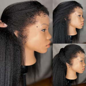 <strong>4C</strong> Textured Hairline <strong>Wigs</strong> Curly Baby Hair Natural <strong>Edges</strong> HD Lace Frontal Glueless <strong>Wigs</strong> Kinky Yaki Straight Human Hair <strong>Wigs</strong> - Product Image 2