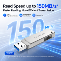 Flash Drive USB 3.0 Logam Premium 32GB/64GB/128GB Portabel untuk Kantor dan Perjalanan