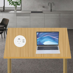 Prise de courant <span class=keywords><strong>multicouche</strong></span> ronde intégrée à œillet USB Prise de rallonge de bureau encastrée IP44 Plastique pour les normes EU AU CN - Product Image 2