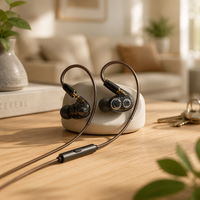 Écouteurs intra-auriculaires à câble détachable pour diffusion en direct mobile, moniteur HiFi universel, casque de course, écouteurs