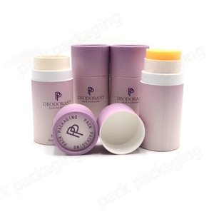 50g PP Plastic Empty Refillable Round Twist Up Tube Deodorant Stick Container Big Lip Balm Container Roll On Paper Packaging