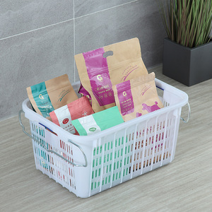 Large Rectangular Plastic <b>Crates</b> 720x505x390mm <b>Stackable</b> For Vegetable Fruit Storage And Logistics Transport Blue White Red - Product Image 3