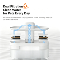 Fontaine à eau intelligente sans fil alimentée par batterie, double sortie d'eau, distributeur automatique d'eau pour chats et chiens, intérieur
