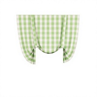 Voilage à nouer pour fenêtres, 45 pouces de long, motif à carreaux Buffalo, rideau ajustable à nouer, à poche pour tringle, pour cuisine, 1 panneau, vert/blanc