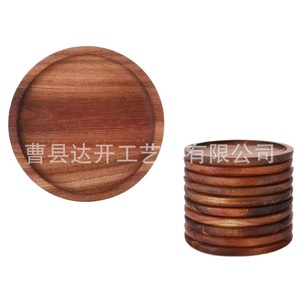 Posavasos redondos de madera apilables, alfombrilla aislante del calor para taza de café, uso en el salón y escritorio - Product Image 4