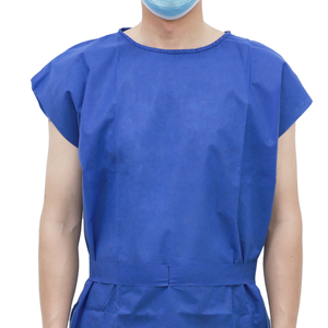 Bata de <span class=keywords><strong>Paciente</strong></span> Desechable con Certificación ISO, Bata de Examen Hospitalaria de Tela No Tejida SMS, Azul - Product Image 2