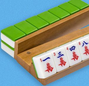 4 क्लासिक अमेरिकी महाजोंग रैक प्राकृतिक लकड़ी के रंग चुंबकीय पुशर 45.8 सेमी लंबाई के कमरे के कार्यालय के लिए - Product Image 5