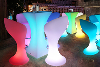 Table de bar lumineuse Table de cocktail moderne à couleurs changeantes rechargeable étanche Table de cocktail de fête de discothèque