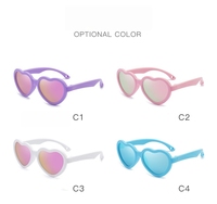 Lunettes de soleil en silicone en forme de coeur nouvellement conçues pour bébé de 0 à 3 ans