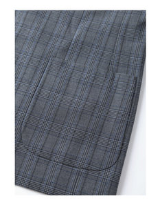 Veste de costume simple boutonnage de style britannique à carreaux gris décontracté pour hommes pour le printemps automne grande taille avec options de personnalisation - Product Image 6