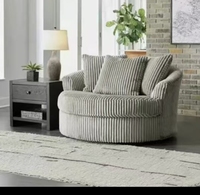 Fauteuil pivotant Chesterfield surdimensionné moderne 360° °   Tissu rotatif pour appartement, hôtel, villa