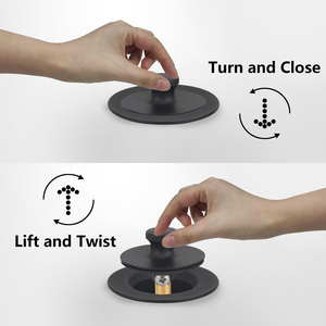 Matte đen kim loại Lift & biến Bồn Tắm Xả Kit với hai lỗ wast và tràn faceplate lắp ráp 2 SS304 vít uni-màu xanh lá cây - Product Image 2