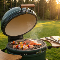 Barbecue Kamado AUPLEX 21 pouces, finition céramique luxueuse et premium, fumoir au charbon de bois pour jardin et terrasse