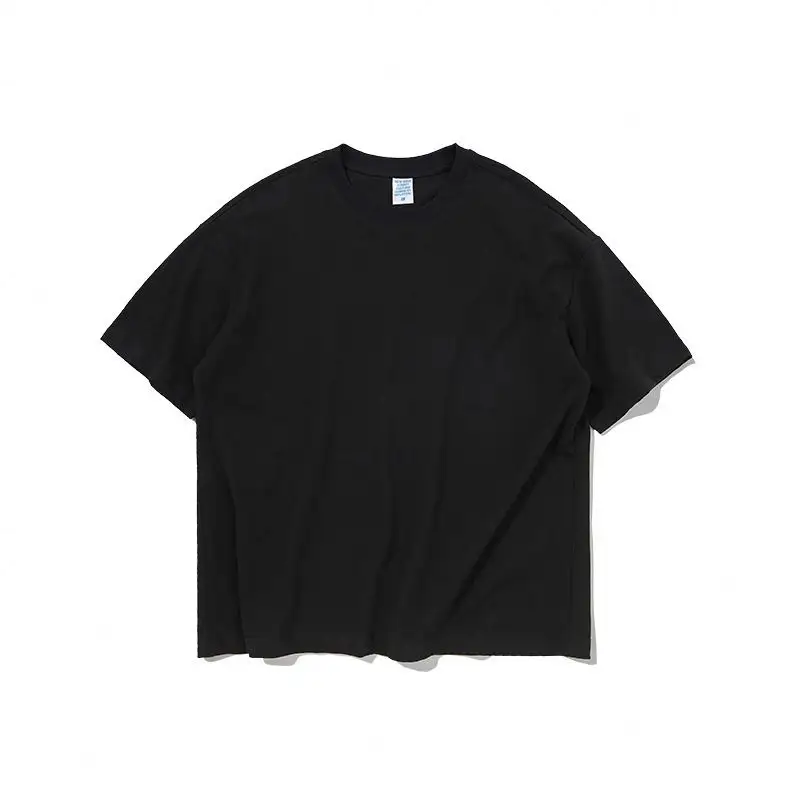 Оптовая продажа уличных однотонных футболок, плотная футболка оверсайз из 100% хлопка, пустая Мужская футболка