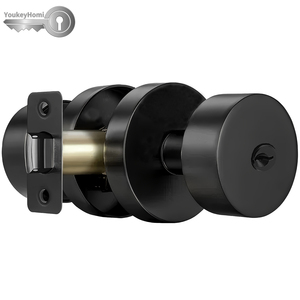 YoukeyHomi Hot Selling Zinc Alloy All-Function Keyed Entrance Entry Keyless Privacy Passage Dummy Round <strong>Door</strong> <strong>Knob</strong> Handle Lock - Product Image 1