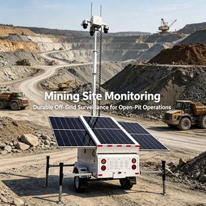 Système de caméra de surveillance CCTV solaire triple monocristallin écologique RITEVOLT sur remorque avec mât de 8 m - Product Image 5