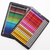 Ensemble de crayons de couleur en bois Soften, 48 crayons de couleur personnalisés à mine souple en bois, pour artistes, dans une boîte en métal