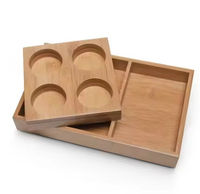 Plateau de spa en bambou personnalisé, porte-huiles essentielles, plateau d'accessoires en bois, plateau de pédicure avec 4 fentes pour hôtel, salon, plateau de rangement