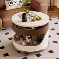 Table d'appoint ronde multifonctionnelle et mobile avec rangement intégré, idéale comme table basse ou table de canapé NT198