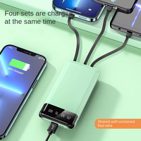 Usine directe Ultra-mince fil intégré Mini chargeur d'alimentation Mobile affichage LED 10000 MAh Micro USB impression cadeau en gros