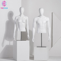 Maniquí de FRP de Alta Gama, Medio Cuerpo, con Soporte y Accesorios de Exhibición para Tiendas de Ropa