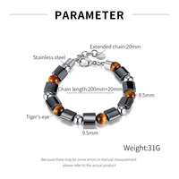 Bijoux de charme d'énergie populaire mélange d'hématite de calculs biliaires noirs pierre naturelle yeux de tigre perles Bracelet sain bijoux cadeau