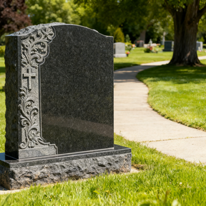 Lápidas y Monumentos Modernos de Granito Negro <span class=keywords><strong>Real</strong></span> con 1 Año de Garantía para Uso en Jardines y Cementerios - Product Image 2