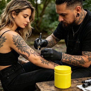 Crema de tatuaje premium de alta concentración con extracto natural seguro para salones de tatuajes, spas de belleza, suministro al por mayor. - Product Image 4