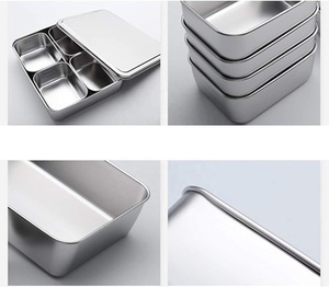 Serveur de <span class=keywords><strong>condiments</strong></span> divisé Boîte d'assaisonnement Stockage des assaisonnements Boîte à épices Boîte à bento en métal japonais en acier inoxydable - Product Image 5