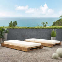 Nouveau style de fauteuil de lounge moderne Lit d'hôtel Mobilier de piscine en bois d'extérieur Chaise longue de plage
