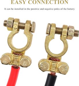 <span class=keywords><strong>Pinces</strong></span> de connexion de bornes de <span class=keywords><strong>batterie</strong></span> en laiton, positif et négatif, robustes, pour voiture, camion, camping-car, bateau - Product Image 5